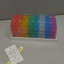 Odaro Monthly Pill Organizer 4 Times a Day, 30 Day Pill Organizer, Monthly Pill Box 4 Times a Day Organizer, Portable Pill Case OrganizerRainbow