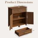 Fluted Buffet Cabinet with Drawer and Adjustable Shelves (Walnut), Standard