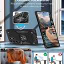 for Samsung Galaxy S25 Ultra 5G Case Rugged Military Grade Heavy Duty Armor Shockproof S25 Ultra Phone Case with 360 Metal Ring Kickstand Mount Magnetic Cover for Samsung Galaxy S25 Ultra (Black)