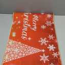 Snowflake Christmas Tree Door Mat, Red Xmas Doormat Indoor Outdoor Entrance Floor Mat, Non Slip Rubber Welcome Mats for Living Room Kitchen Home Decoration 17x29 Inch