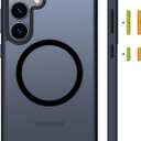 TORRAS Magnetic Shockproof Case for Samsung Galaxy S25 Plus, [12FT Military Grade Protection] [Fit for MagSafe], Translucent Slim Case for Samsung S25+Plus Case Anti-Fingerprint Anti-Scratch, Black