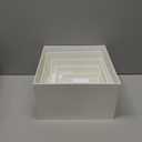 Blosssound 8 Pieces White Acrylic Risers with 8 Signage 2 Markers, 3-10 Inch Cube Nesting Risers Display Stands with Hollow Bottoms for Buffet Table Catering Dessert Food Collectibles Show