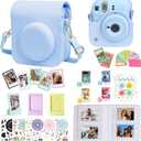 CAIYOULE Accessories for Fuji Instax Mini 12 Camera, Accessory Bundle Include PU Leather 12 Case, Mini Picture Album, Frames, DIY Stickers, Color Filter (No Camera) - Pastel Blue