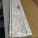 35" W x 60" H Cordless Faux Wood Blinds, 2" Slat, White, Room Darkening, Light Filtering, Waterproof, Inside/Outside Mount
