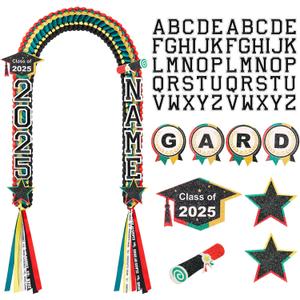 Juexica Graduation Ribbon Lei - Class of 2025 Graduation Leis, DIY Braided Necklace for Men and Women Graduation Gift(Multicolor,2 Sets)