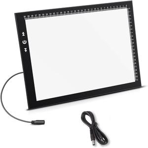 HSK A4 LED Artist tracing Light Box Copy Table, Adjustable High Brightness Light Pad for Tatto Drawing, Sketching, Animation, Diamond Painting Accessories (01 - A4 USB)