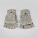 Convertible Fingerless Mittens for Women & Men (Lt Grey)