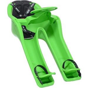 iBert Front Mounted Child Seat with Patented Mounting for Easy and Secure Installation - Childs Bike Seat with 3-Point Safety Harness and Adjustable Foot Cups - Durable Plastic Shell (Green)