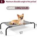 Elevated Dog Bed with Breathable Mesh Fabric, Raised Pet Cot with Airflow and Support, Durable and Easy to Clean (Grey, Small)