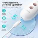 COSLUS Professional Manicure Pedicure Kit, 5-in-1 Electric Nail File for Toenail Hand Feet Care - Wider Grinder for Thick Nails, Cordless, 5 Speed, for Men Women Seniors Home Salon, White, C43(END10)