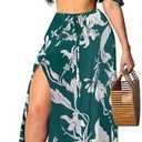 Sexy Two Piece Sets for Women Vacation Elegant Sleeveless Top Long Split Maxi Dress Beach Swimwear, M