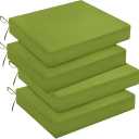 Outdoor Chair Cushions Set of 4 for Patio Furniture, Water-Resistant Square Corner Patio Chair Cushions with Ties, High Density Foam Outdoor Seat Cushion, 18.5" X 16" X 3", Sage Green