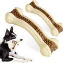 Dog Chew Toys for Aggressive Chewers Large Breed,2 Pack Beef Flavor Indestructible Dog Teething Chew Toys Bones for Large/Medium/Small Puppies,Pet Toy with Nylon
