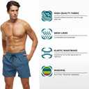 Tyhengta Men's Swim Trunks Quick Dry Beach Shorts with Zipper Pockets and Mesh Lining (Blue,32)