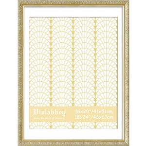 VIOLABBEY 18x24 Picture Frame Gold, Display 16x20 Picture with Mat or 18x24 without Mat, Ornate Vintage 18 x 24 Gold Frame for Wall Decor or Tabletop Display