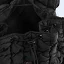 CONTAIL 18L Women Puffy Backpack,Qulited Puffer Bookbag,Black