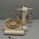 Cat Scratching Post, Sisal, Interactive Furniture Toys for Indoor Cats Adults, 2 Mounting Methods Scratcher Tree Tower with Hanging and Ball Track, Activity Center for Kitten, 25 inches