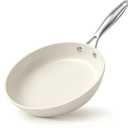 8 Inch Omelet Pan, Tri Ply Stainless Steel Nonstick Ceramic Frying Pan Skillet, Durable Non Toxic Metal Utensil, Oven and Dishwasher Safe, with Heat-Resistant Handlec for Chef's Pan, Kitchen