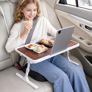 Xuhal Large Car Seat Tray Table, 23.6"×13.8" Adjustable Car Desk Laptop Desk 0–36° Wood Portable Detachable Lap Desks for Passenger Seat, Work, Eating, Camping, Home Use, Long Distance Use