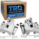 TRQ Rear Brake Caliper Set Zinc Coated Hardware Compatible with 2007-2009 Ford Focus
