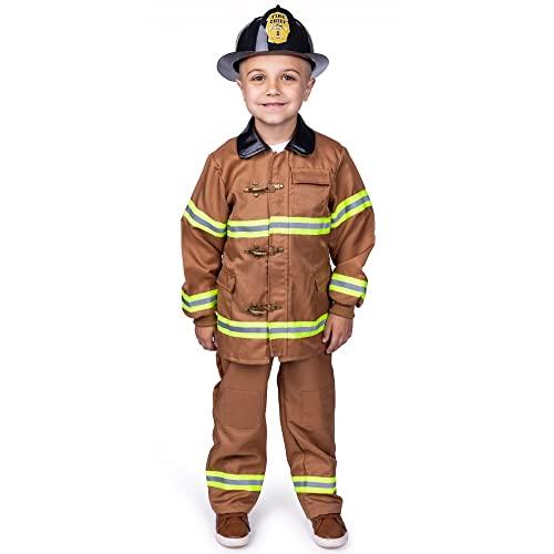 Dress Up America Fireman Costume for Kids - Role Play Firefighter Costume Size: T4