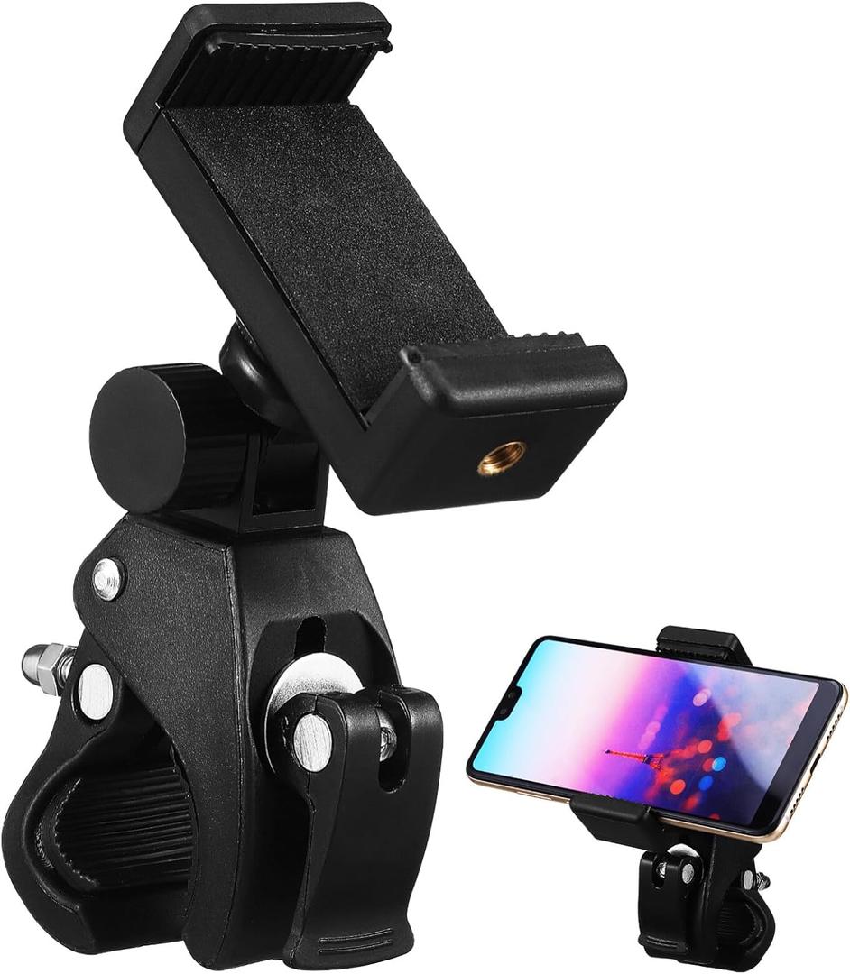DOITOOL Mic Stand Phone Holder for Mic Stand, Music Stand and Drums, All Smartphones, 180 Adjustable Mic Microphone Stand Smartphone Mount, 8.50X6.00X3.10CM