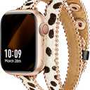 Missair Compatible with Apple Watch Band 38mm 40mm 41mm 42mm 44mm 45mm 46mm 49mm Women, Genuine Leather Double Tour Slim Wrap Strap Dressy Wristband for iWatch Series 11 10 9 8 7 6 5 4 3 2 1 SE Ultra