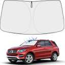 Proadsy 2025 Upgrade Windshield Sun Shade Custom Fit Mercedes-Benz GLE-Class 2016-2019 4-Layer Foldable Front Sunshade Protector Sun Visor Blocks UV Rays Keep Car Cooler Accessories