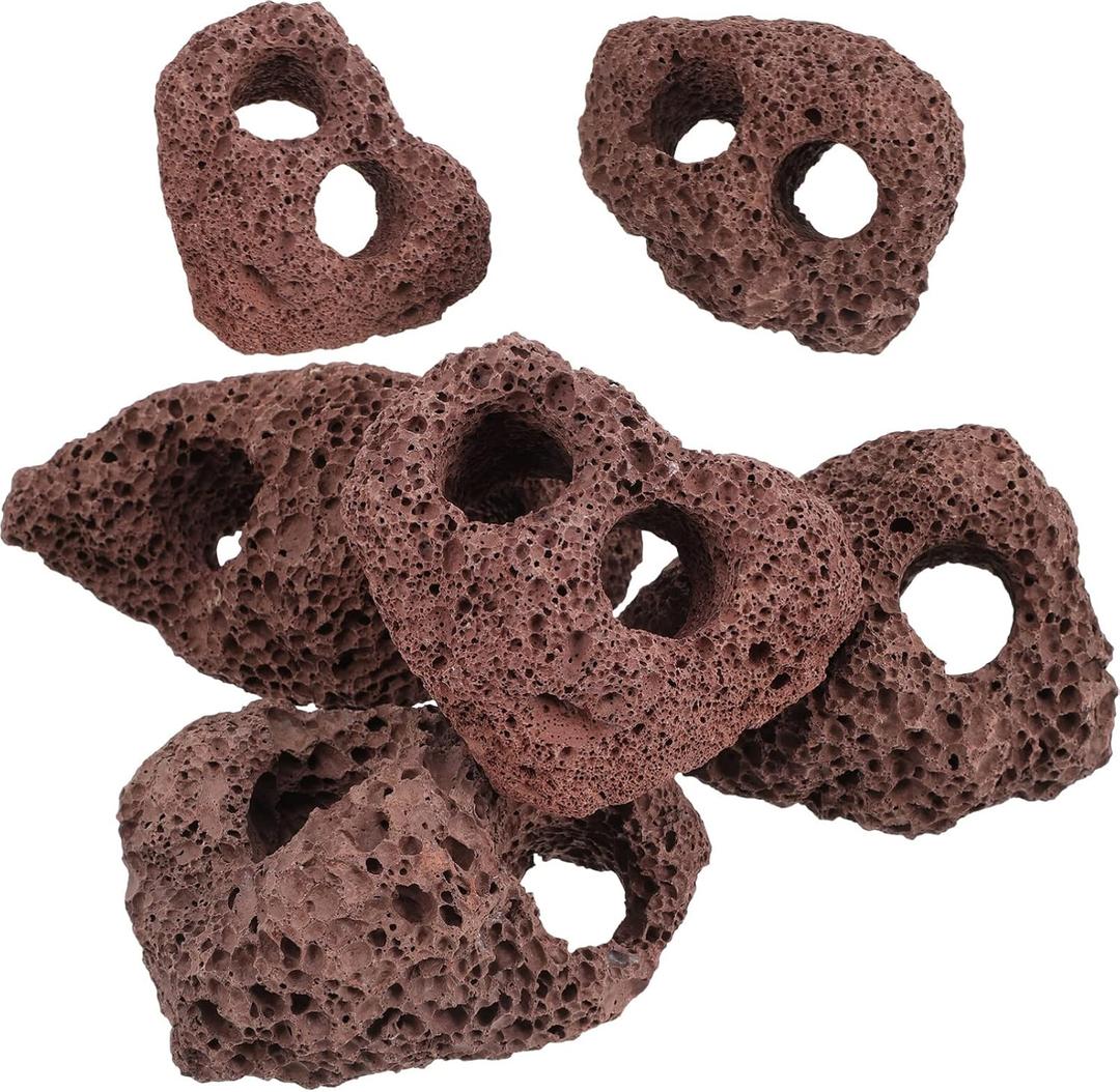 Cabilock 6Pcs Aquarium Lava Rock - Fish Tank Aquarium Decorations Hideouts | Volcanic Rocks Aquarium Rock Mountain Hideaway Caves for Fish Shrimp Betta Landscape Ornaments