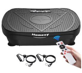 Homesy Vibration Plate Exercise Machine, Vibrating Plate for Lymphatic Drainage, Full Body Shake Platform Board for Home Fitness and Fat Burning, Sport Gym Equipment for Women Men