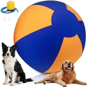 25 Inch Blue & Orange Two-Tone Herding Ball for Dogs, Durable Dog Herding Ball, Bite Resistant Herding Ball for Dogs, Large Balls for Dogs for Medium Large Breeds Australian Shepherd Border Collie