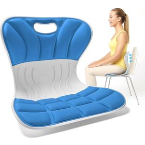 Ergonomic Back Support Chair, Lumbar Support Cushion, Back Straightener Posture Corrector Chair for Women Men (Blue)