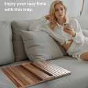 Sofa Arm Tray,Acacia Wood Folding Couch Arm Tray,Sofa Armrest Trays with Anti-Slip Pad for Drinks,Snacks,Phone,Remote Control