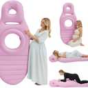 Inflatable Pregnancy Pillow, Pregnant Woman's Abdominal Hole Full Body Inflatable Bed Abdominal Mattress, Prone Pregnancy Pillow - Pregnant Woman's Swimming Pool Float (Pink)