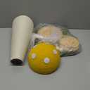 Mushroom Cat Scratching Post Cat Tree, 21.5 H Cute Cat Scratcher Tower with Durable Solid Wood Turntable Toy, Lemon Yellow Mushroom Scratch Post Cat Sisal Scratcher with Catnip for Indoor Cats