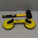 Floor Gap Fixer Tool for Laminate Floor Gap Repair Include Suction Cup and Mallet (Can't use on scraped surface floor)-Yellow Kit