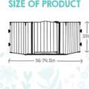 Regalo Safety 56-74.5" Super Wide Baby Gate for Doorways & Open Spaces, Wall Mounted Configurable Safety Gate with Walk-Through Door for Babies, Toddlers & Pets, Black