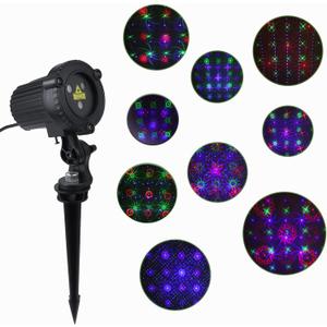 MHAZDZE Outdoor Laser Christmas Projector Lights 18 Pattern Decorative Laser Projector for Home and Garden