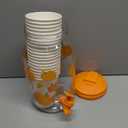 Umigy 1 Gallon Fall Pumpkin Plastic Drink Dispenser with 20 Pcs 12 oz Paper Cups Thanksgiving Harvest Kitchen Decoration Beverage Water Dispenser with Spigot for Juice Beer Autumn Party Supplies