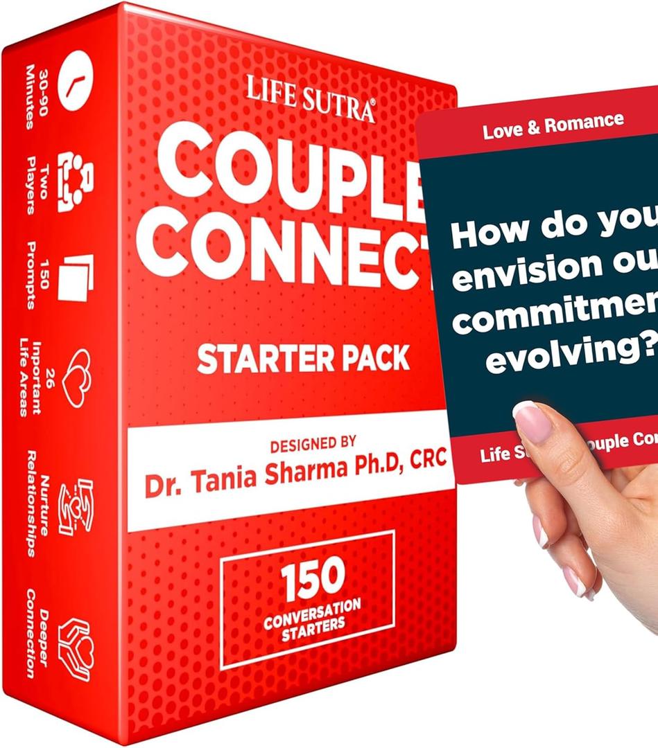 Life Sutra Couple Connect Starter Pack  150 Conversation & Activity Cards for Adults, Fun Relationship Game for Couples, Date Night, Wedding, Anniversary, Bridal Shower & Gift for Husband Wife