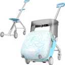 Kids Ride-on Luggage with Seat, 20 inch Carry On Suitcase, 2-in-1 Children's Luggage with Shockproof Silent Wheels and Guardrail for Airplane & Travels (New Style Blue)