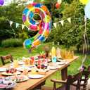 2 x Rainbow Number 9 Balloon, 40 Inch Large Colorful Foil Number Balloons One Balloons for 9th Birthday, Huge Mylar Numbers 9 Year Old Birthday Party Supplies Balloons