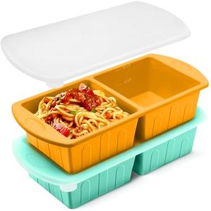 Silicone Freezer Trays With Lid For Easy Storage Silicone Soup Freezer Molds 2 Cup ，Souper Cubes Perfect For Freezing Broth, Sauces Store Leftovers Lasagna In Containers