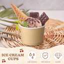 Honeydak 200 Pack Beige Kraft Ice Cream Cups Bulk 5 oz Small Disposable Treat Paper Cups Dessert Yogurt Bowls Snacks Sundae Yogurt Container for Summer Ice Cream Wedding Birthday Party Supplies