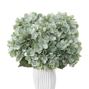 Wenhuidr 6PCS Realistic Artificial Silk Hydrangea Flowers, Premium Fake Hydrangea Flowers Bouquet with Stems, Full Faux Hydrangea Blooms for Home Wedding Table Party Office Decorations(Sage Green)