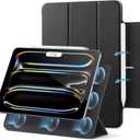 ESR for iPad Pro 11 Inch Case (M5/M4) 2025/2024, Strong Magnetic Attachment, Slim Trifold Stand Case, Supports Pencil Pro and Pencil(USB-C), Tough Protection, Auto Sleep/Wake, Rebound Series, Black