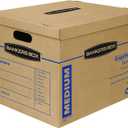 Bankers Box Medium Classic Moving Box 10 Pack, Reinforced Handles, Tape-Free Assembly, Box with Lid, 19-in x 14.5-in x 15.5-in (8817201)