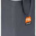 CHICVITA Rolling Laundry Basket with Wheels,75L Large Collapsible Laundry Hamper with Removable Wash Bag Space for Corner Dorms, Grey