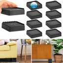 EGTTGIN Bed Risers 2 inch Heavy Duty, Adjustable Furniture Riser for Table Desk Couch Sofa Chair Recliner Leg Frame Dorm, Stackable Bed Raisers Blocks (Black 4 Pack, 1+1 inch)