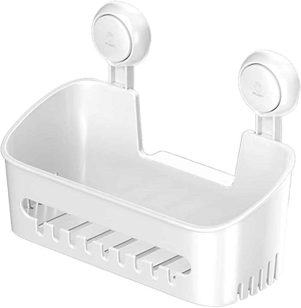 Shower Spice Stand, Bathroom Organizer, Storage Basket, No Drill, Removable Vacuum Suction Cup